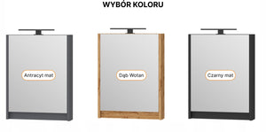 OMEBLE Szafa szafka łazienkowa wisząca z lustrem 50 lakier biały połysk LED 19