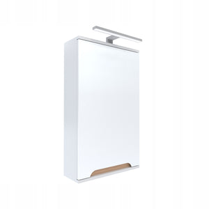 Szafka z lustrem 45x16x75 biała/dąb LED chrom Omeble