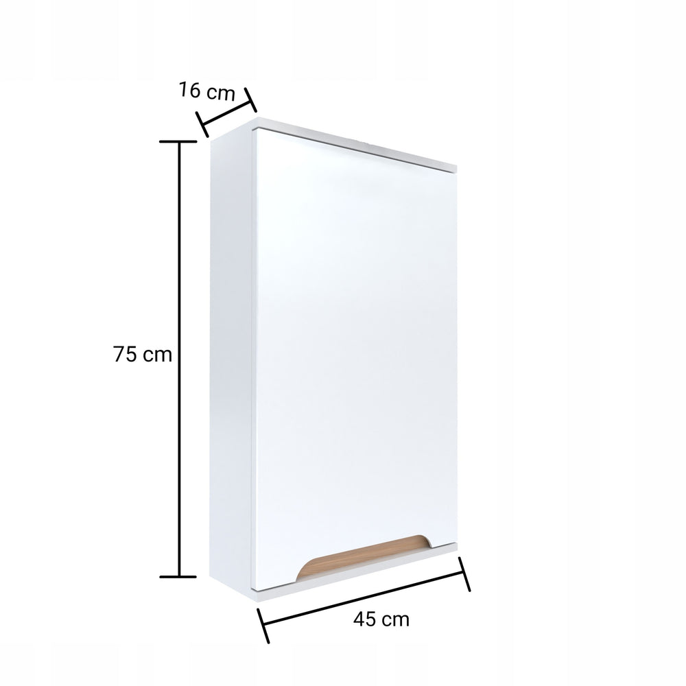 Szafka z lustrem biała 45x16x75 biały/dąb Omeble 2