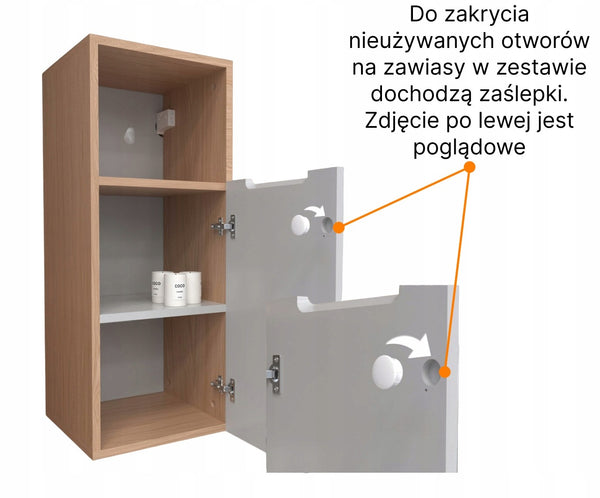 Szafka z lustrem biała 45x16x75 biały/dąb Omeble 11