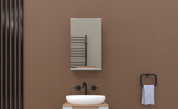 Szafka z lustrem biała 45x16x75 biały/dąb Omeble 6