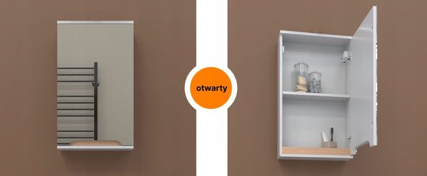 Szafka z lustrem biała 45x16x75 biały/dąb Omeble 8