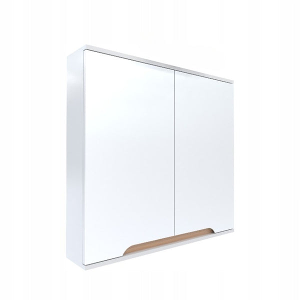 Szafka z lustrem biała 60x16x75 biały/dąb Omeble