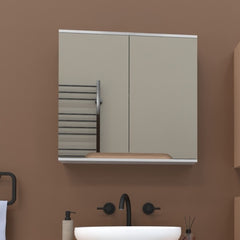 Szafka z lustrem biała 60x16x75 biały/dąb Omeble 2