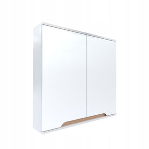 Szafka z lustrem 80x16x75 biały biała/dąb Omeble