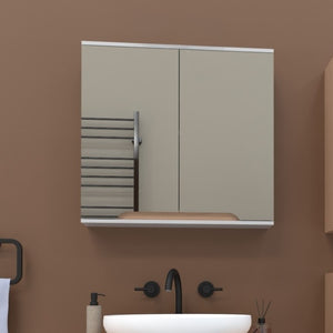 Szafka z lustrem 80x16x75 biały biała/dąb Omeble 3