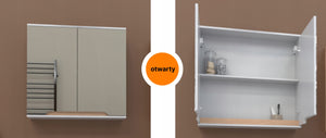 Szafka z lustrem 80x16x75 biały biała/dąb Omeble 7