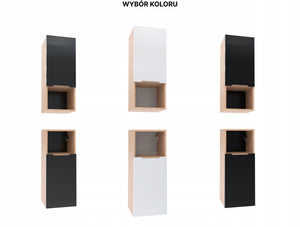 Szafka boczna biała 75x30x30 łazienkowa wisząca biały/dąb, Omeble 15
