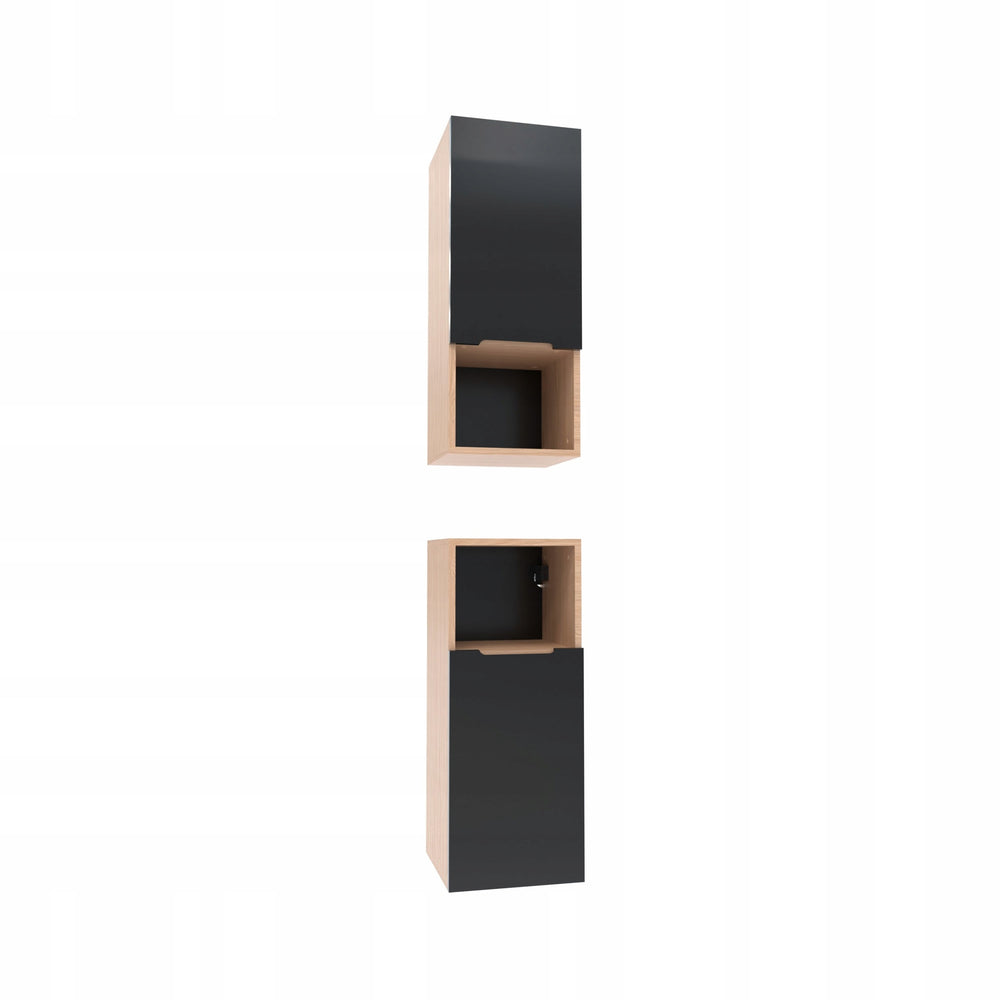 Szafka boczna szara 75x30x30 łazienkowa wisząca szary mat/dąb, Omeble 2