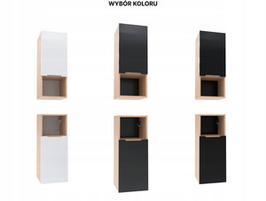 Szafka boczna szara 75x30x30 łazienkowa wisząca szary mat/dąb, Omeble 11