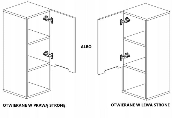 Szafka boczna szara 75x30x30 łazienkowa wisząca szary mat/dąb, Omeble 7