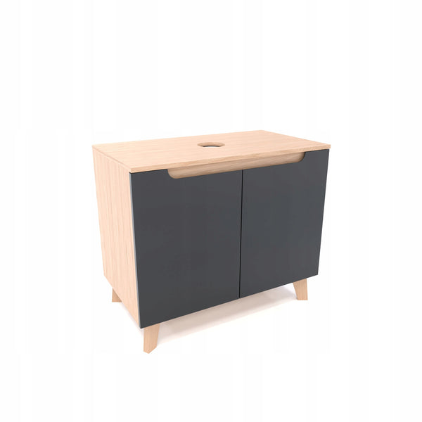Szafka pod umywalkę dwudrzwiowa GRAFIT 60x45x70 dąb słoneczny wisząca/stoją