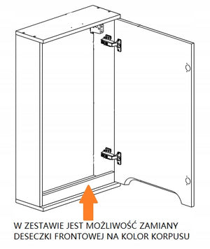 Szafka z lustrem dwudrzwiowa 80x16x75 GRAFIT/dąb, lampa LED 40cm, Omeble 8