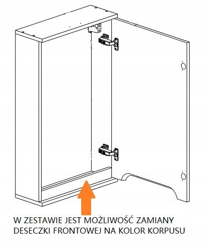 Szafka z lustrem dwudrzwiowa 60x16x75 GRAFIT/dąb, lampa LED 40cm, Omeble 9