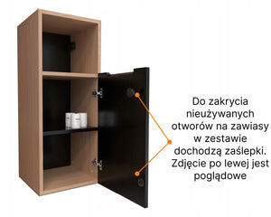 Szafka z lustrem czarna 45x16x75 czarny/dąb LED Omeble 14