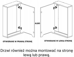 Szafka z lustrem czarna 45x16x75 czarny/dąb LED Omeble 15
