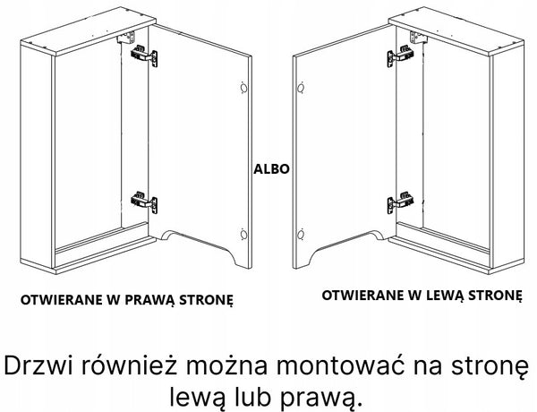 Szafka z lustrem czarna 45x16x75 czarny/dąb LED Omeble 15