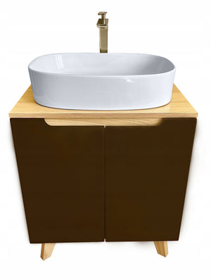 Bateria nablatowa Łazienkowa chrom kwadrat wysoki kran 24x16cm Mosiądz 14