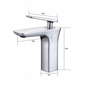Bateria nablatowa Łazienkowa chrom prostokątna kran 13x13 cm Mosiądz Omeble 6