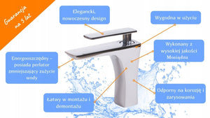 Bateria nablatowa Łazienkowa chrom prostokątna kran 13x13 cm Mosiądz Omeble 11
