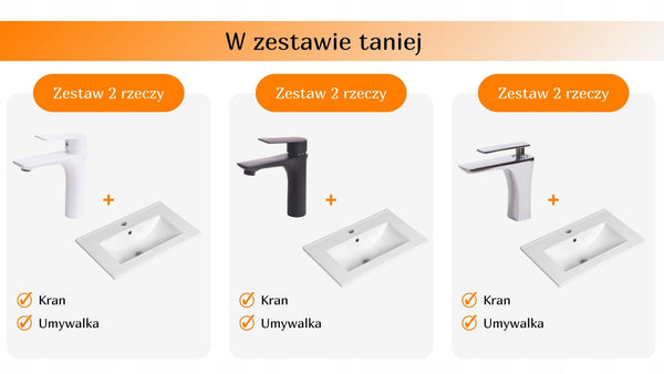 Umywalka naszafkowa 60x39x17 biała prostokątna ceramiczna Omeble 10