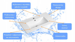 Umywalka naszafkowa 70x39x17 biała prostokątna ceramiczna Omeble 8