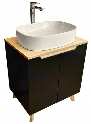 Umywalka nablatowa 51x37x12 biała owalna zaokrąglona ceramiczna Omeble 9