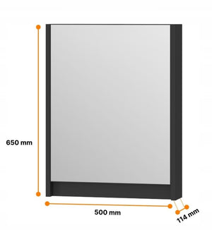Szafa szafka łazienkowa wisząca z lustrem 50 cm czarny mat. OMEBLE 5