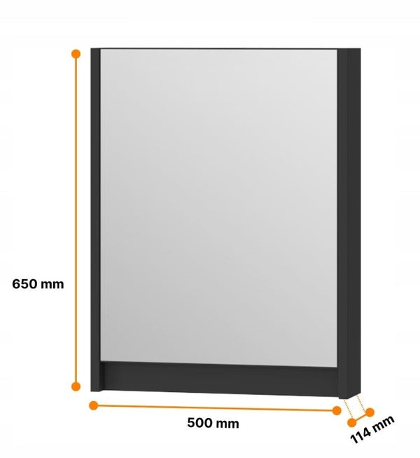 Szafa szafka łazienkowa wisząca z lustrem 50 cm czarny mat. OMEBLE 5