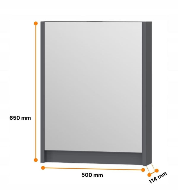 Szafa szafka łazienkowa wisząca z lustrem 50 cm antracyt mat. OMEBLE 5