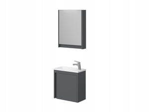 Szafa szafka łazienkowa wisząca z lustrem 50 cm antracyt mat. OMEBLE 16
