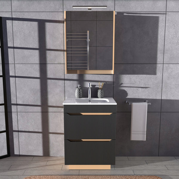 Umywalka naszafkowa 60x39x17 biała prostokątna ceramiczna Omeble 7