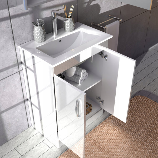 Umywalka naszafkowa 70x39x17 biała prostokątna ceramiczna Omeble 6