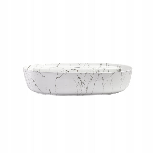 Umywalka nablatowa 60x40x13 MARMUR owalna zaokrąglona ceramiczna Omeble 11