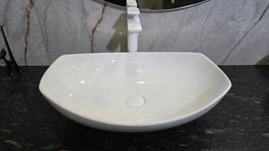 Umywalka nablatowa 55x40x15 biała owalna/MUSZLA ceramiczna Omeble 8