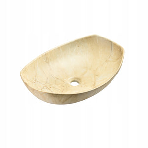 Umywalka nablatowa beżowa 55x40x15 TRAWERTYN / PIASKOWIEC ceramiczna Omeble 5