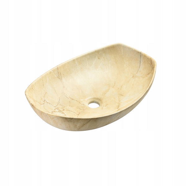 Umywalka nablatowa beżowa 55x40x15 TRAWERTYN / PIASKOWIEC ceramiczna Omeble 5