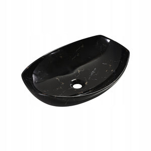 Umywalka nablatowa 55x40x15 CZARNY / KAMIEŃ ceramiczna Omeble 11