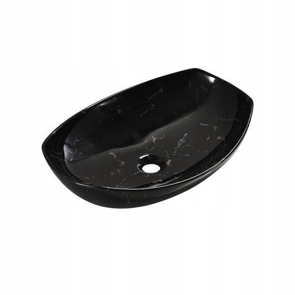Umywalka nablatowa 55x40x15 CZARNY / KAMIEŃ ceramiczna Omeble 11