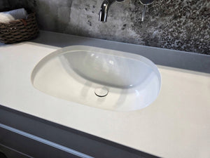 Umywalka Podblatowa 580x390x210 biała owalna ceramiczna z przelewem Omeble 7
