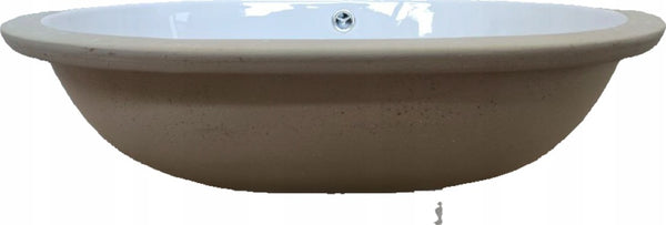 Umywalka Podblatowa 580x390x210 biała owalna ceramiczna z przelewem Omeble 8