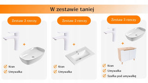 Bateria umywalkowa Łazienkowa biała okrągła kran biały mat 16x16 cm Mosiądz 13