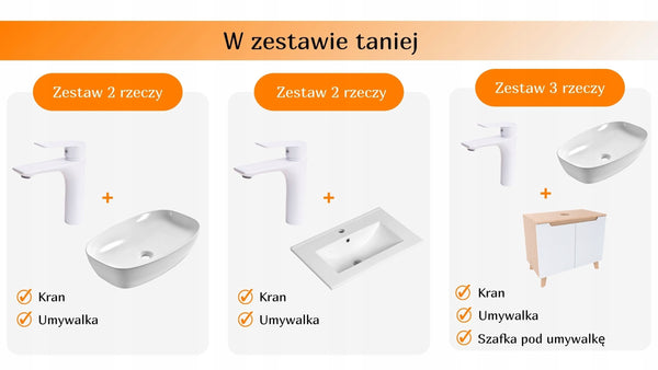 Bateria umywalkowa Łazienkowa biała okrągła kran biały mat 16x16 cm Mosiądz 13