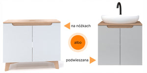 Szafka pod umywalkę biała/dąb 45 x 45 x 70 cm dąb słoneczny, biały 12