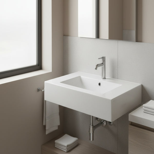 Umywalka naszafkowa 70x39x17 biała prostokątna ceramiczna Omeble