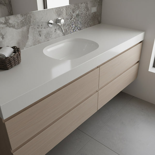 Umywalka Podblatowa 580x390x210 biała owalna ceramiczna z przelewem Omeble 4