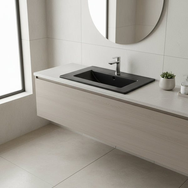 Umywalka naszafkowa 500 x 390 x 175 CZARNA MATOWA ceramiczna Omeble 4