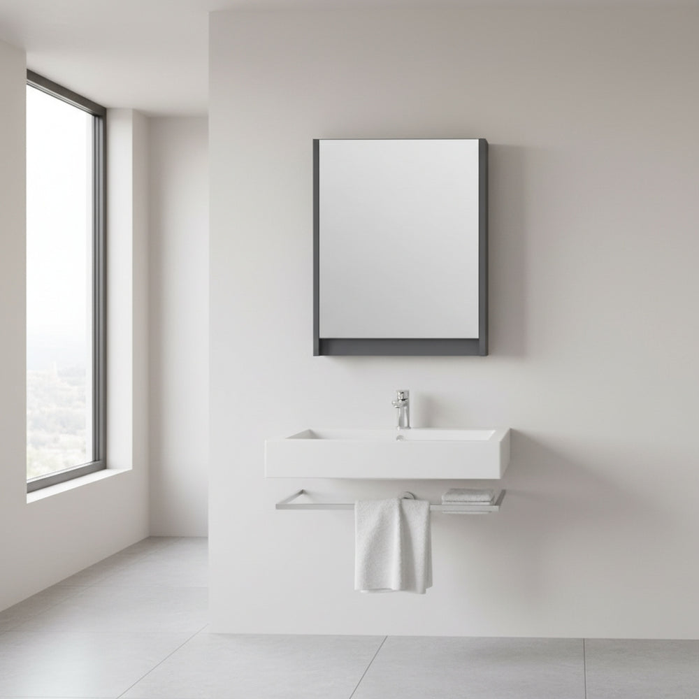 Szafa szafka łazienkowa wisząca z lustrem 50 cm antracyt mat. OMEBLE