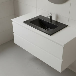 Umywalka Naszafkowa 700 x 390 x 175 CERAMICZNA CZARNA prostokątna Omeble 3