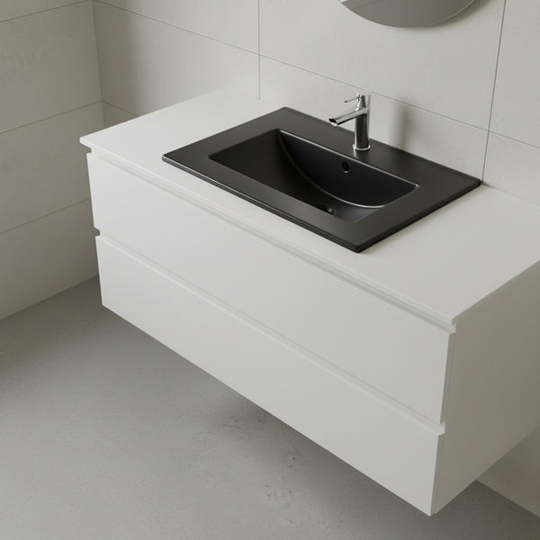 Umywalka Naszafkowa 700 x 390 x 175 CERAMICZNA CZARNA prostokątna Omeble 3